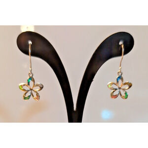 Plumeria colorful 925 dangle earrings Hawaiian beautiful